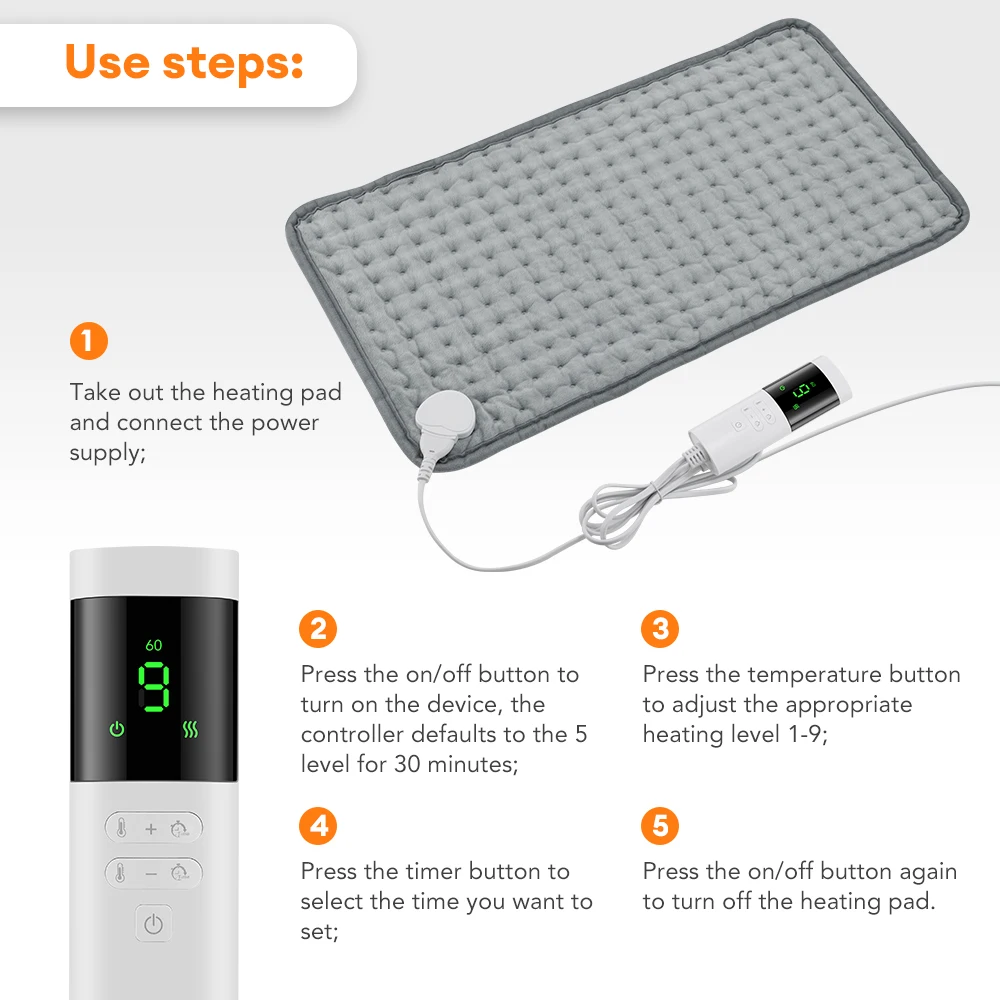 Pet Heat Mat with Electric Heating Pad, Constant Temp, Timer, Hand and Abdomen Thermal Warming Mat