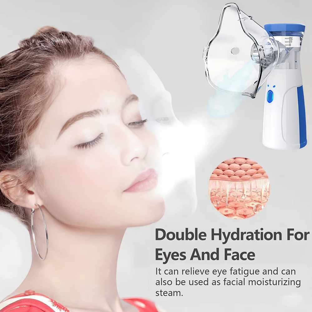 Portable Facial Steamer Nano Mist Nebulizer Rechargeable Handheld Face Humidifier