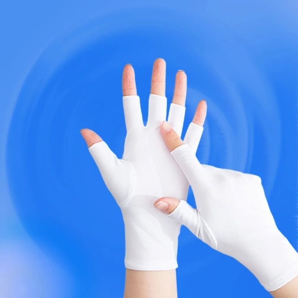 UV Protection Nail Art Gloves Open Finger Manicure Safety Gloves