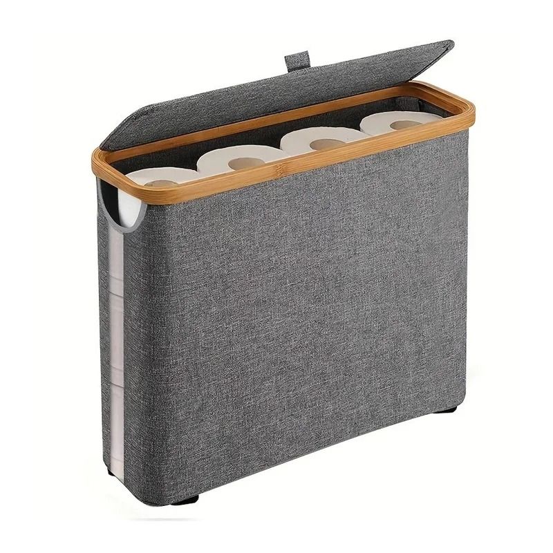 Foldable Bathroom Toilet Paper Storage Basket with Cover