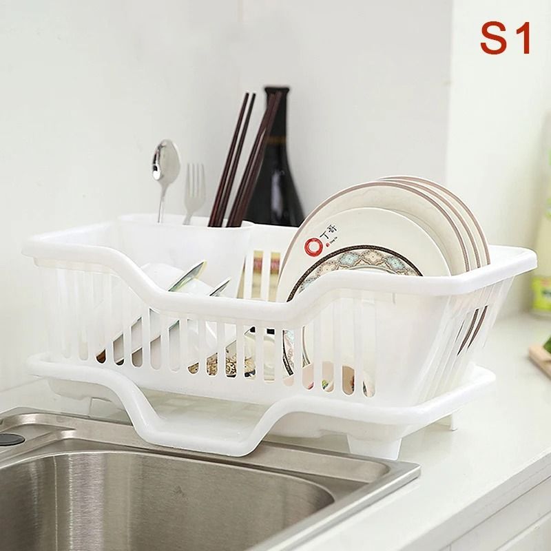 ClearFlow Kitchen Countertop Dish Drying Rack with Drainer Board