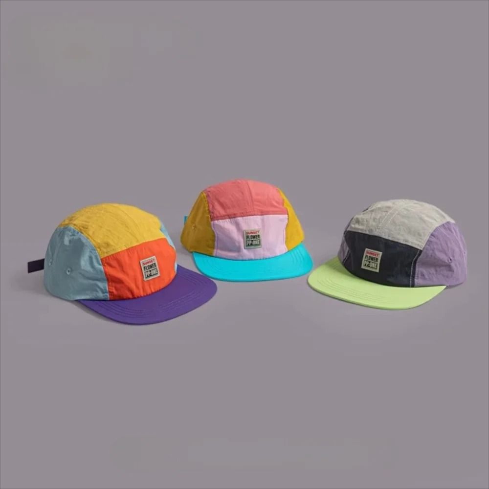 Retro 5 Panel Baseball Cap Quick Dry Breathable Flat Brim Unisex Streetwear Hat