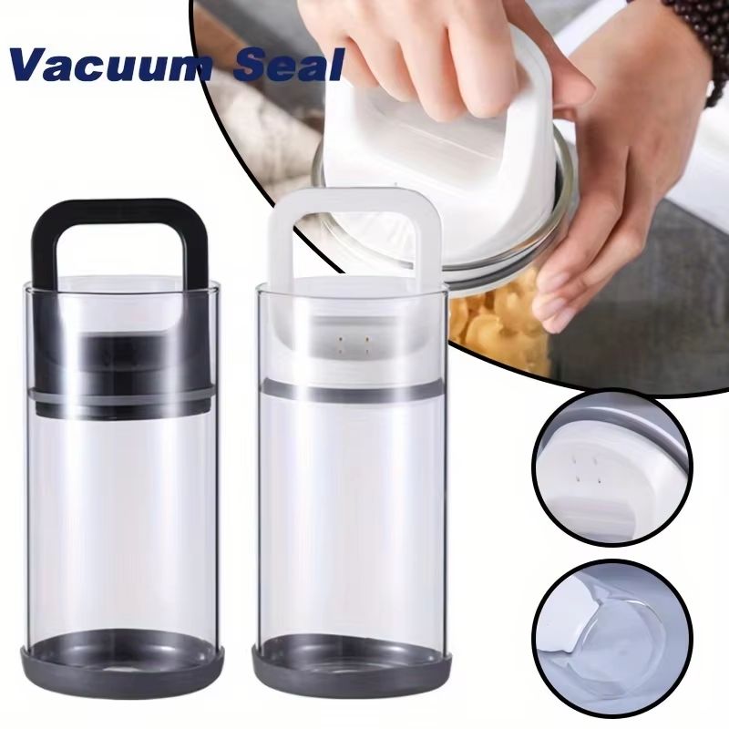 Large Capacity Vacuum Sealing Jar Coffee Bean Storage Canister Moisture Proof Airtight Kitchen Container for Candy and S