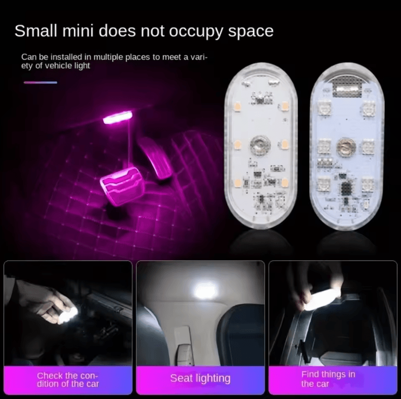 1Pc Wireless LED Car Interior Lights USB Rechargeable Ceiling and Reading Lamp