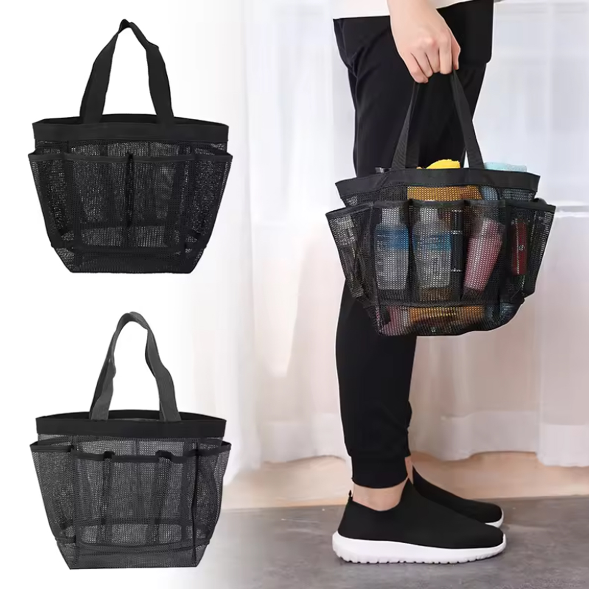 Quick Dry Mesh Shower Caddy Tote for Dorm Gym Beach and Travel
