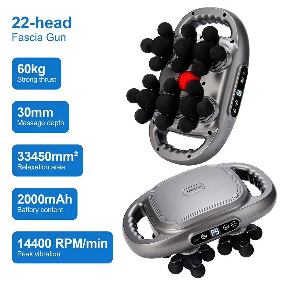Product Name 22 Head Fascia Gun High Frequency Vibration Body Massage Gun