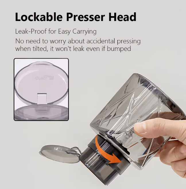 Refillable Lockable Pump Dispenser Bottle for Nail and Makeup Use