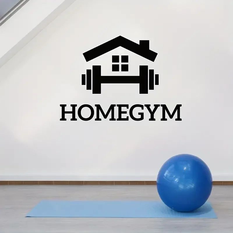 Barbell Gym Wall Sticker – Self-Adhesive Fitness Wall Decal for Home Gym & Workout Room Decor