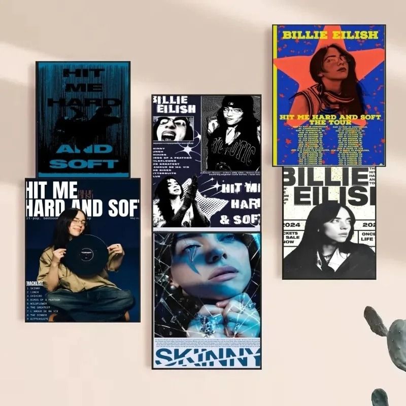 Billie Eilish Vintage Poster Retro Kraft Paper Music Wall Decor Sticker