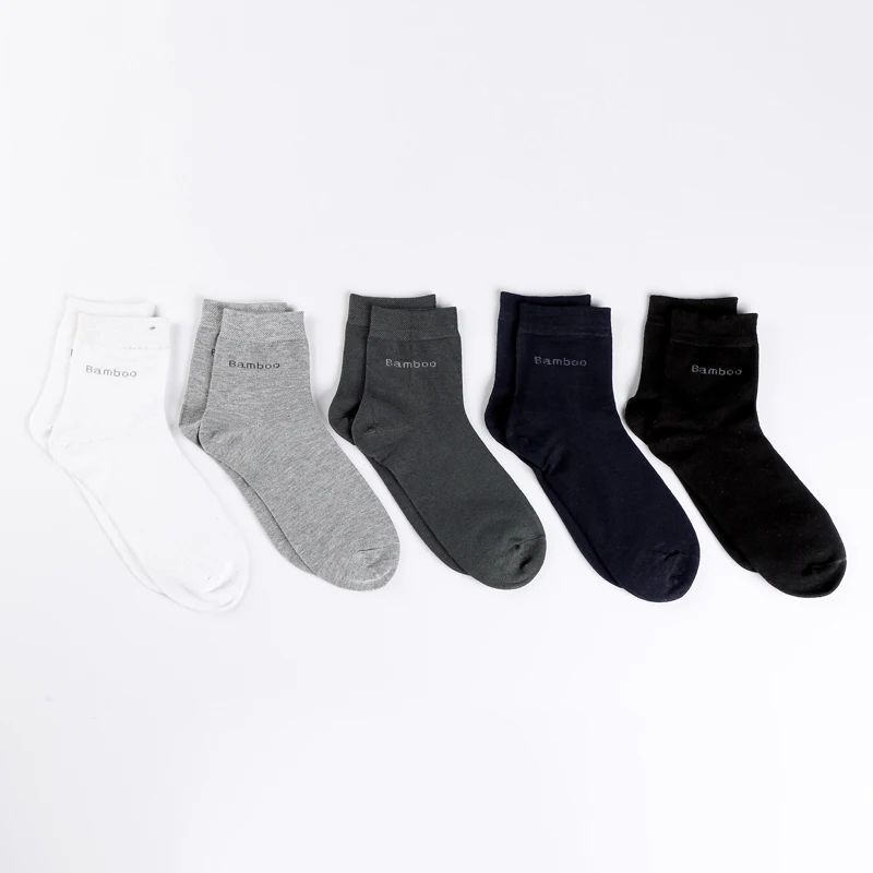 Men's Bamboo Fiber Crew Socks, Breathable, Anti-Bacterial, Ideal for Business & Casual Wear