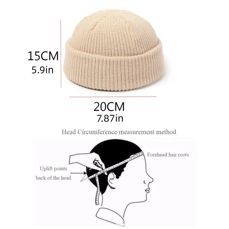 Wool Fashion Knitted Hat for Men & Women, Simple Warm Skullies Beanie Cap, Trendy Autumn Winter Solid Beanie