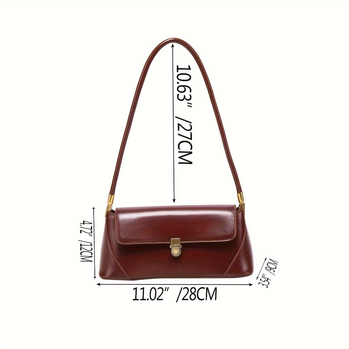 Retro Baguette Underarm Bag Women's High Feeling Fashion Shoulder Bag PU Material
