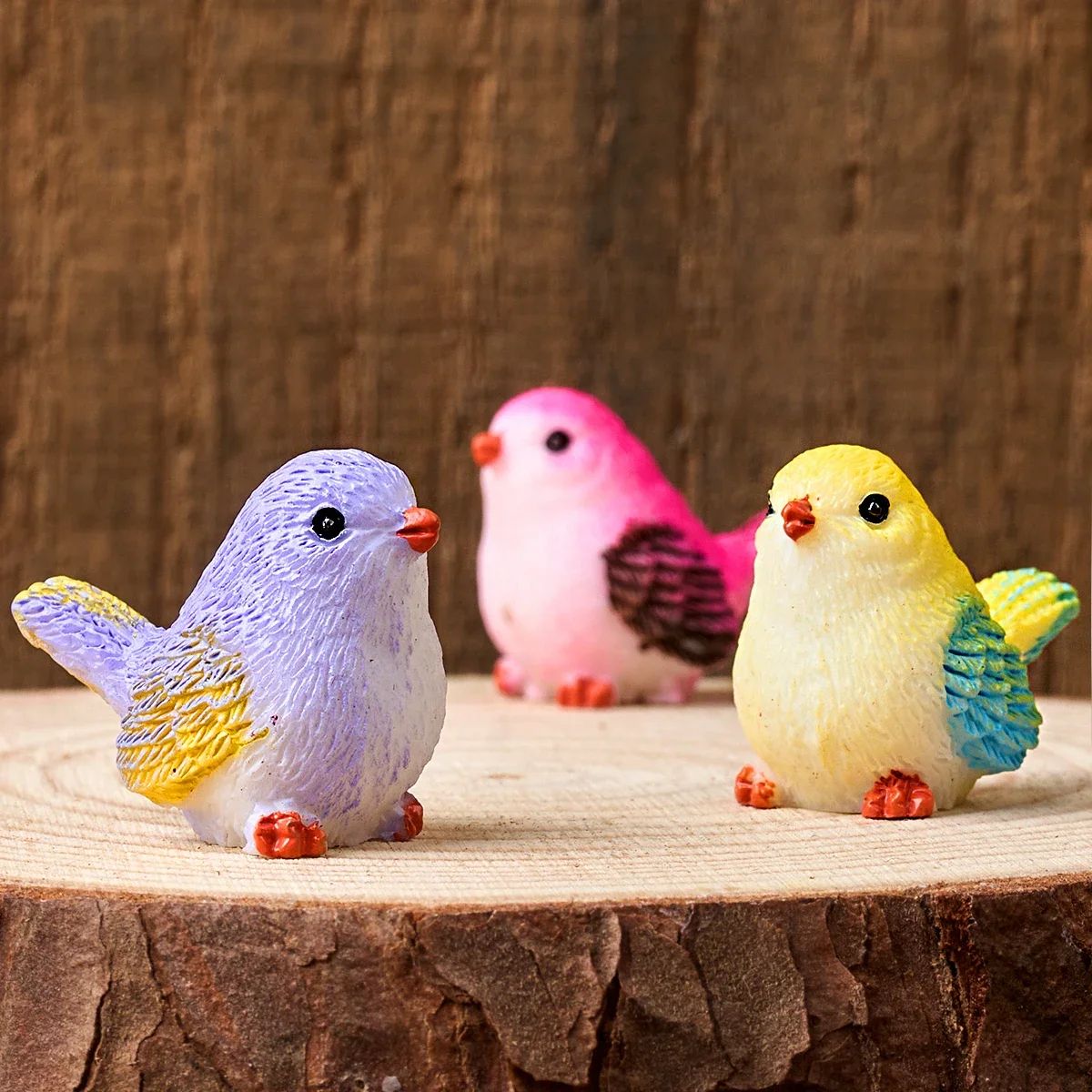 Miniature Bird Figurines Set – 8-Piece Fairy Garden & Micro Landscape Decor