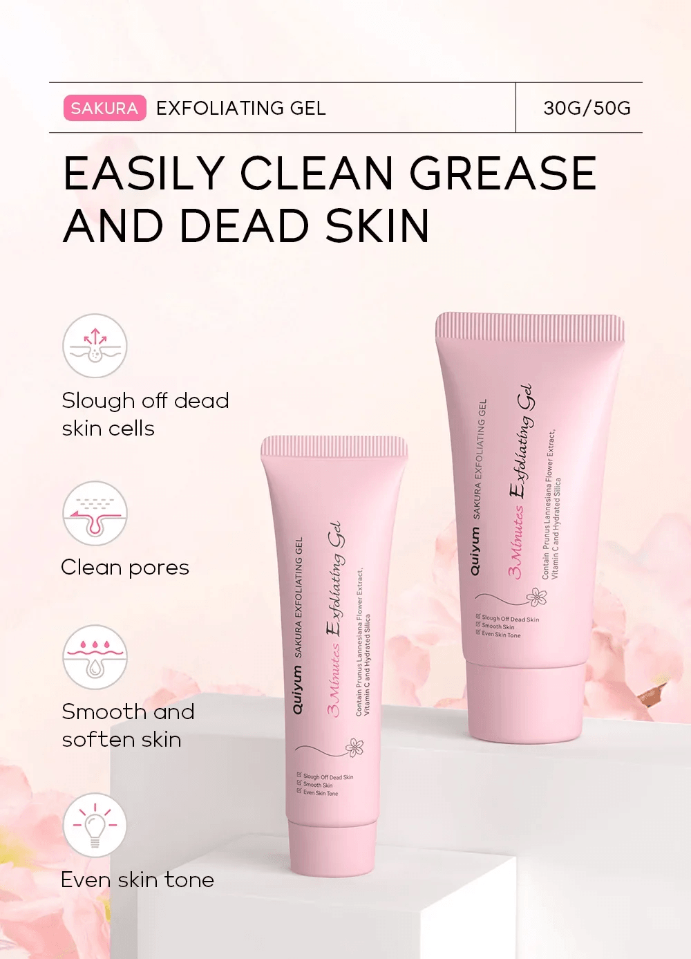 Sakura Gentle Peeling Gel Facial Exfoliator Moisturizing Skin Care
