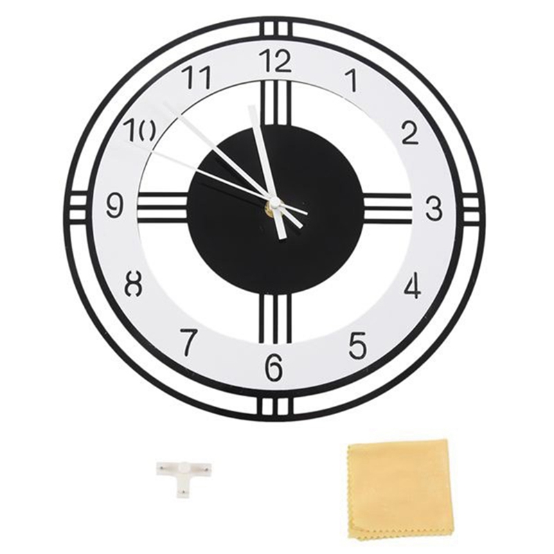 Modern Acrylic Silent Wall Clock Large Quartz Hanging, Battery Operated for Home Decor, Kitchen and Living Room Watch