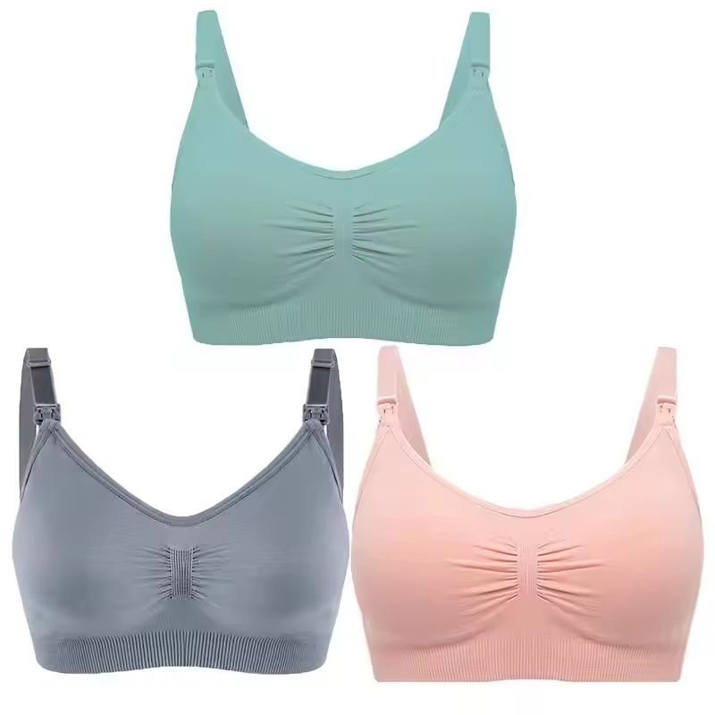 3pcs Maternity Nursing Bras Seamless Cotton Breastfeeding Underwear