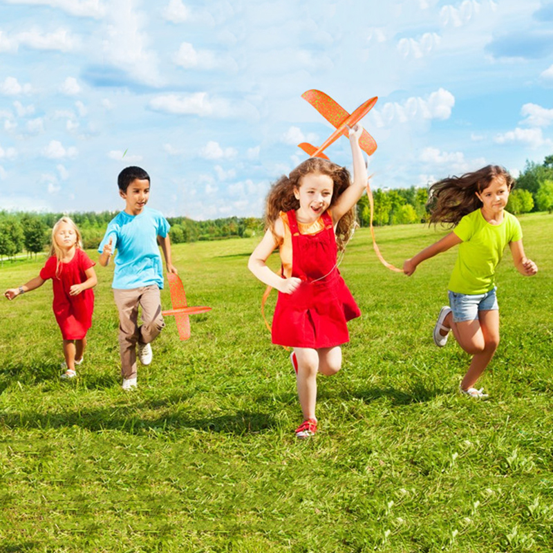 EVA Foam Hand Throw Glider Airplane, Large Aircraft Model Toy for Kids, DIY Flight Roundabout Airplane Gift for Outdoor