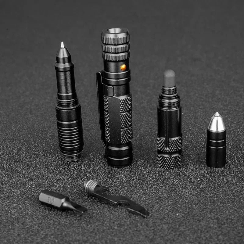 10 In 1 Tactical Multi Function Survival Pen With Flashlight Screwdriver And Bottle Opener