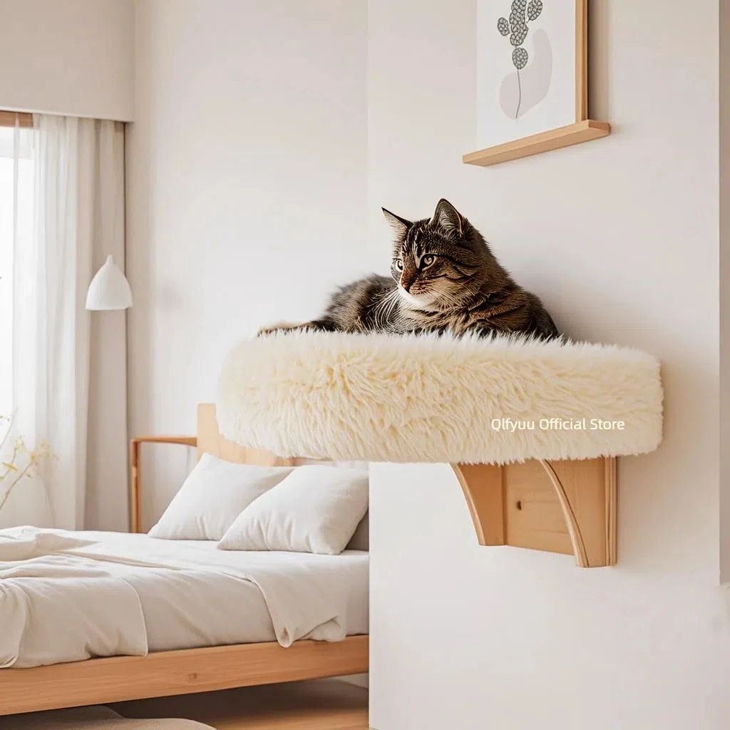 Wall Mounted Wooden Cat Perch Bed
