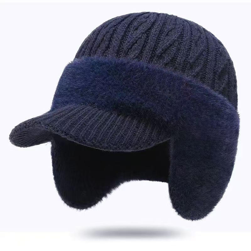 Stylish Soft Beanie Hat, Plush Fur Lined Earflap Cap, Warm Winter Knitted Hat, Outdoor Ski Sports New Unisex Hat