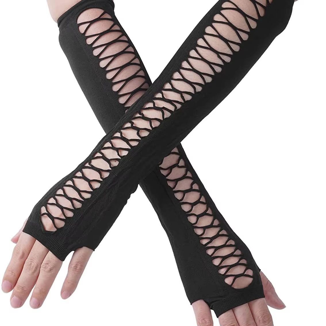 Midnight Muse Long lace fingerless gloves for Nightclub, Party & Cosplay
