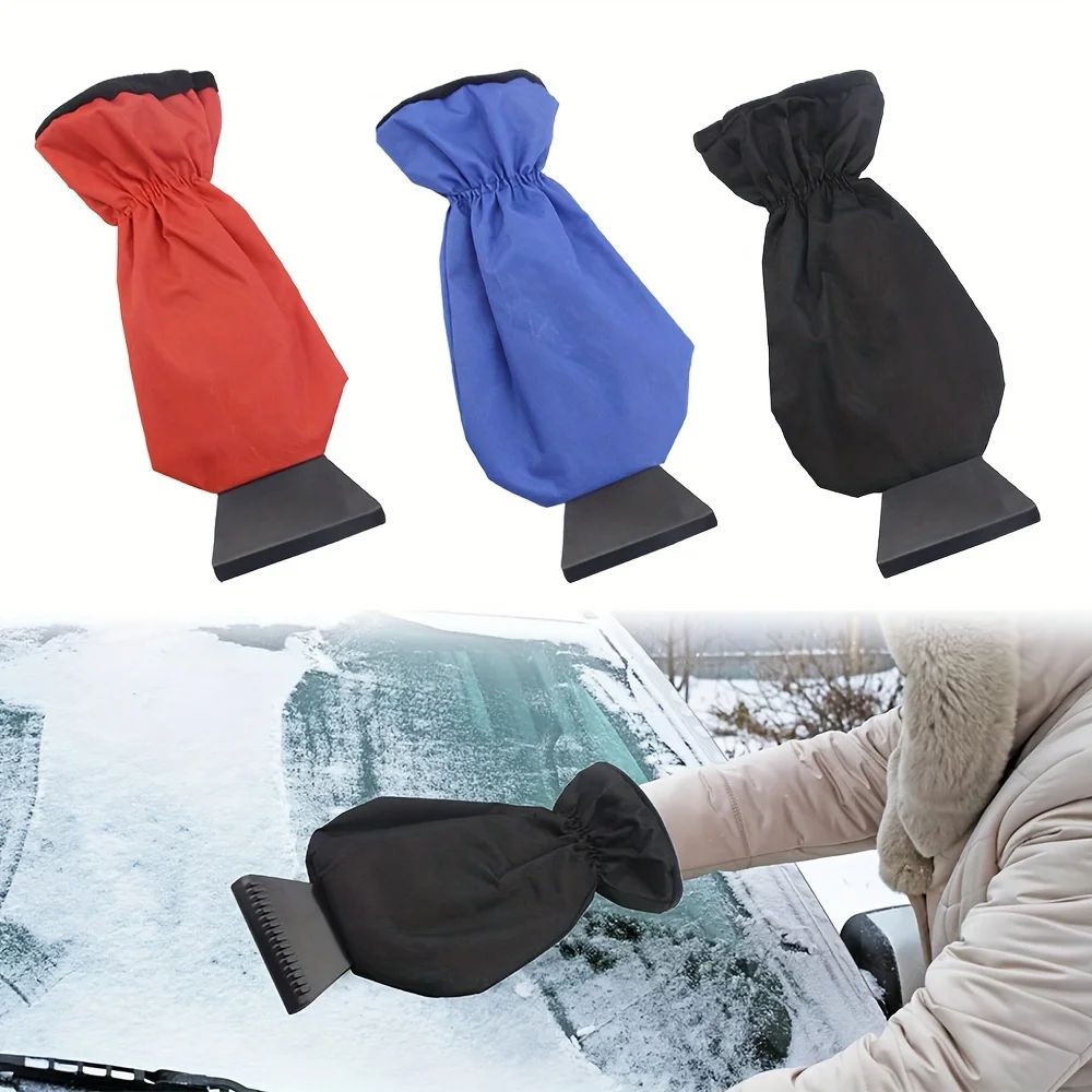 All-in-One Car Ice Scraper & Snow Brush with Thermal Gloves – Heavy-Duty Winter Windshield Cleaning Kit
