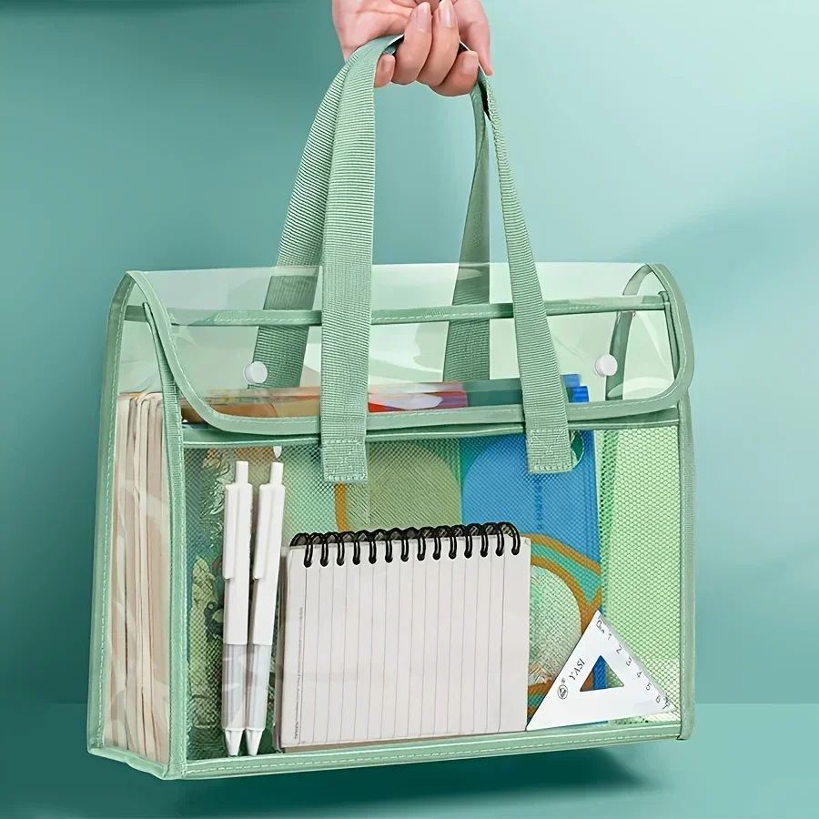 Expandable Waterproof Document Folder with Large Capacity Transparent File Bag