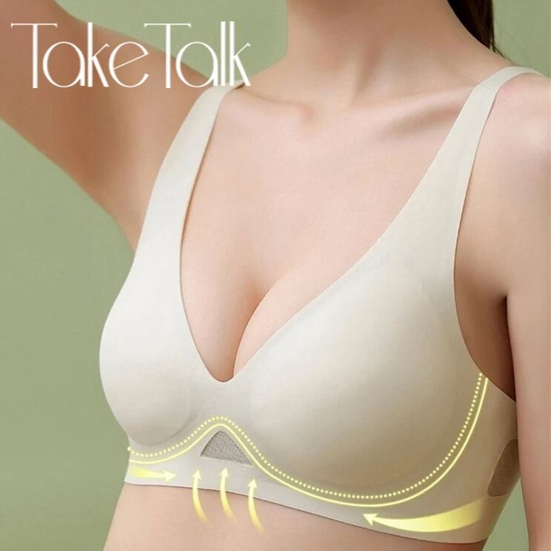 Women Deep V Neck Seamless Hollow Out Bralette Wireless Comfortable Underwear