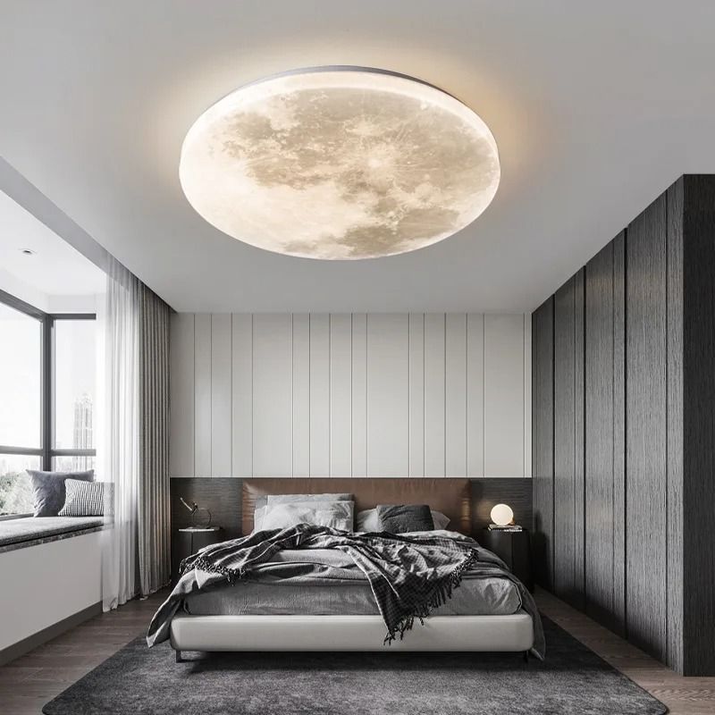 Modern Lunar Design Round LED Ceiling Lamp