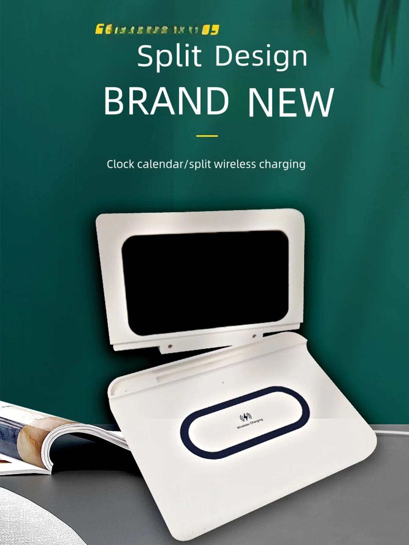 3 in 1 Multi Function Wireless Charger with 40W Fast Charging LED Desktop Clock and Calendar for iPhone and Android