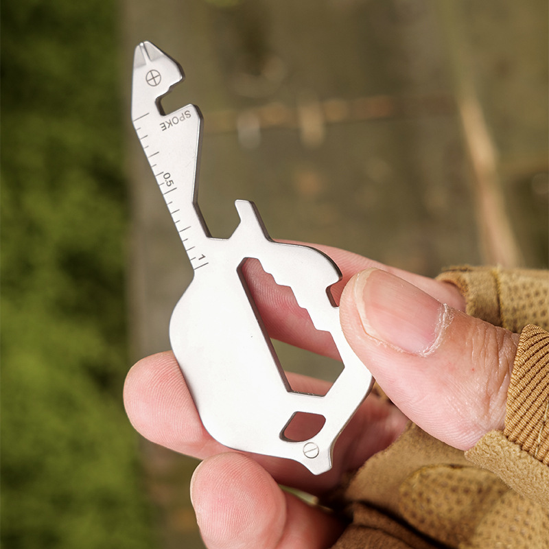 Portable Key Shaped Multitool Stainless Steel Mini Keychain with Screwdriver and Bottle Opener