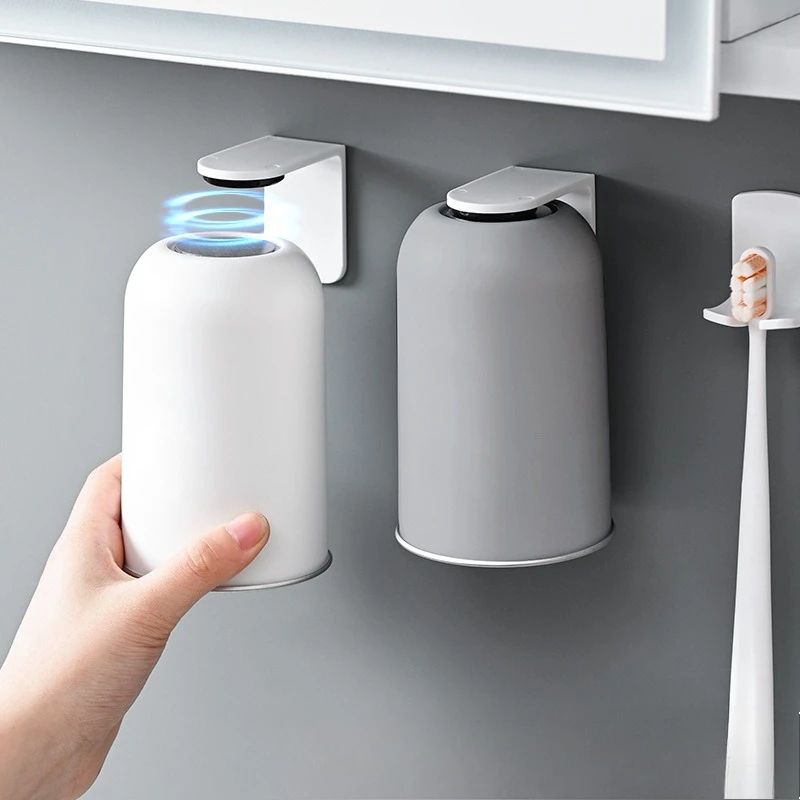Magnetic Stainless Steel Toothbrush Cup Wall Mounted Bathroom Holder