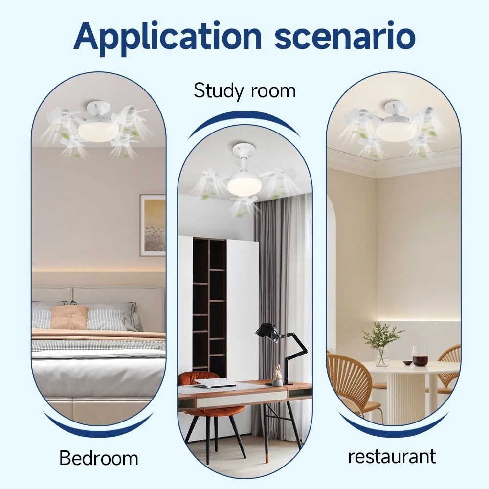 Modern LED Ceiling Fan with Light Remote Control 3 Speed Adjustable