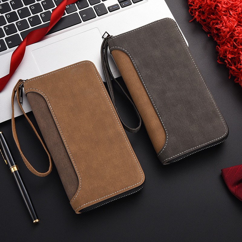 Mens Multi Functional Long Wallet Large Capacity Zipper Coin Purse & Mobile Phone Bag