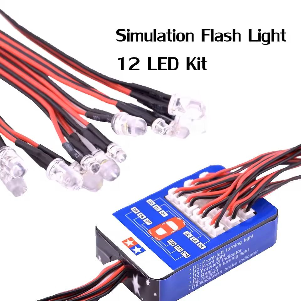 12 LED RC Car Dual Flash Light Kit – Controllable Simulation Lighting
