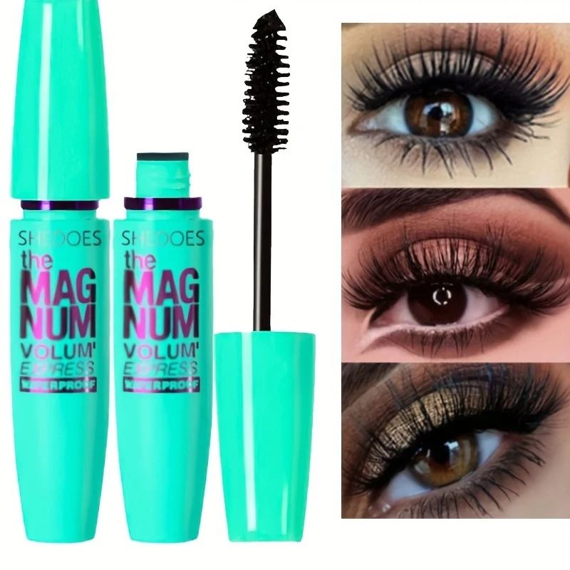 4D Black Waterproof Mascara Lengthening Thickening and Curling Liquid Fiber Lash Makeup