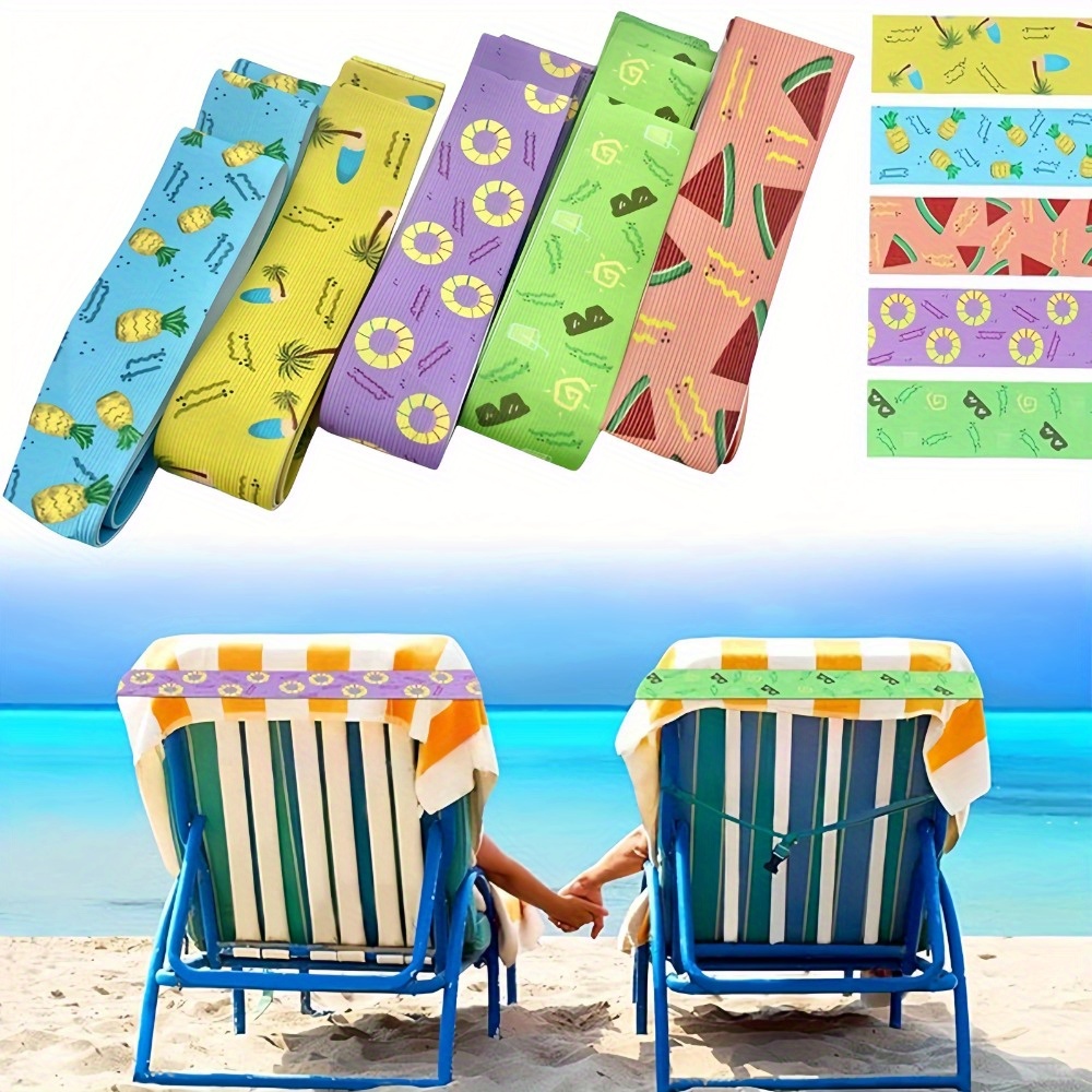 Beach Chair Towel Bands Set Elastic Cruise Towel Clips for Pool Lounge Chairs