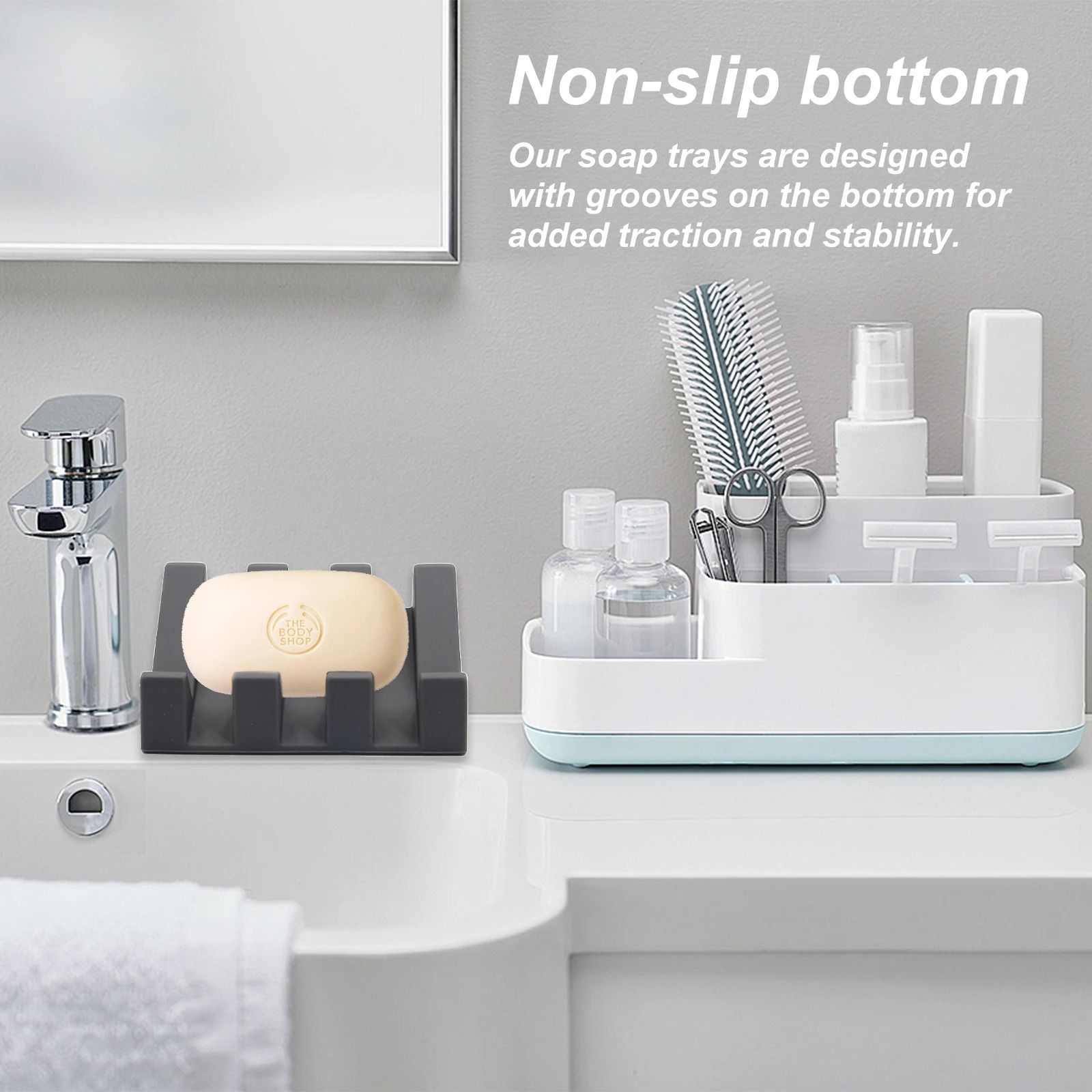 Silicone Drainage Soapdish Automatic Draining Bathroom Soap Rack