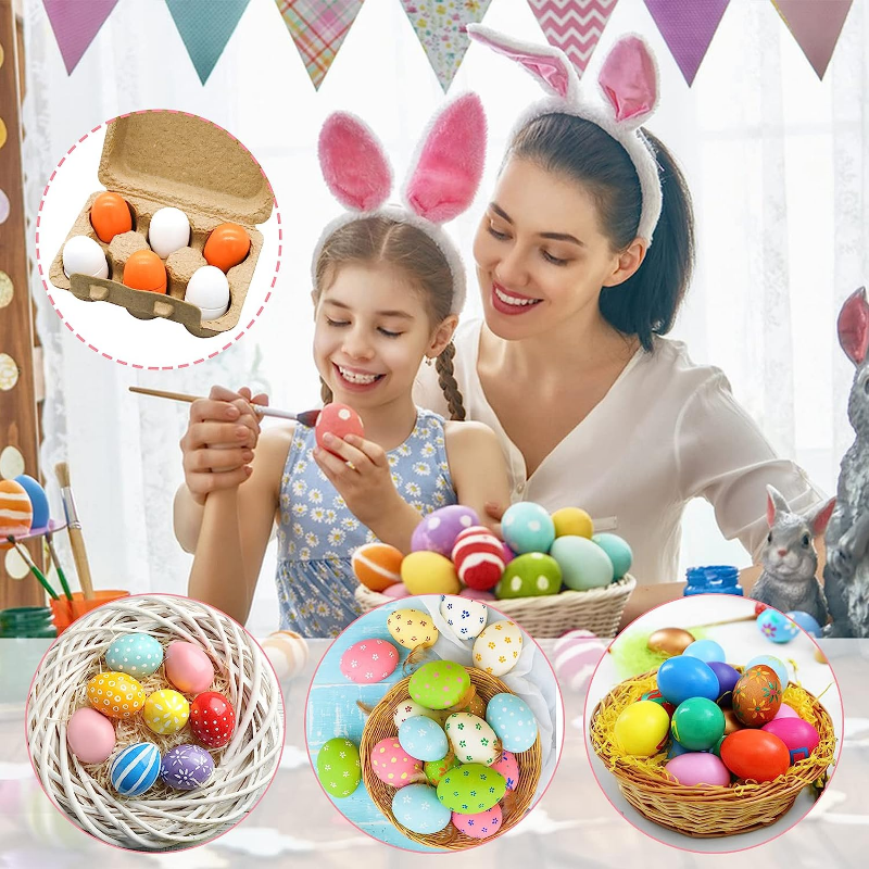 Kids Play Kitchen Toys, Wooden Egg Pretend Play Food Set, Baby Early Learning Cooking Toy Set