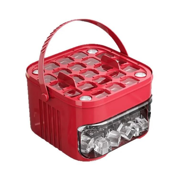 Large Capacity Reusable Ice Cube Tray with Press Top Lid
