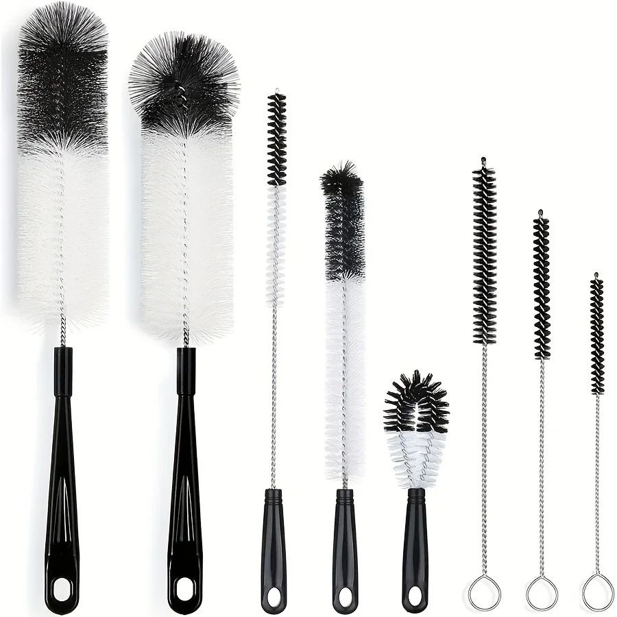 Wine Bottle Cleaning Brush Set Long Handled Bottle Cleaner for Narrow Bottles and Jugs