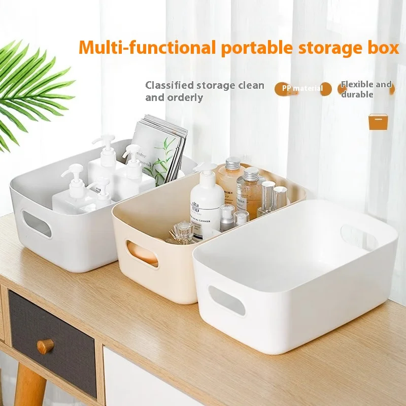 Desktop Storage Box, Bathroom Organizer Box, Kitchen Storage, Household Plastic Storage Box, Cosmetics Clutter Box