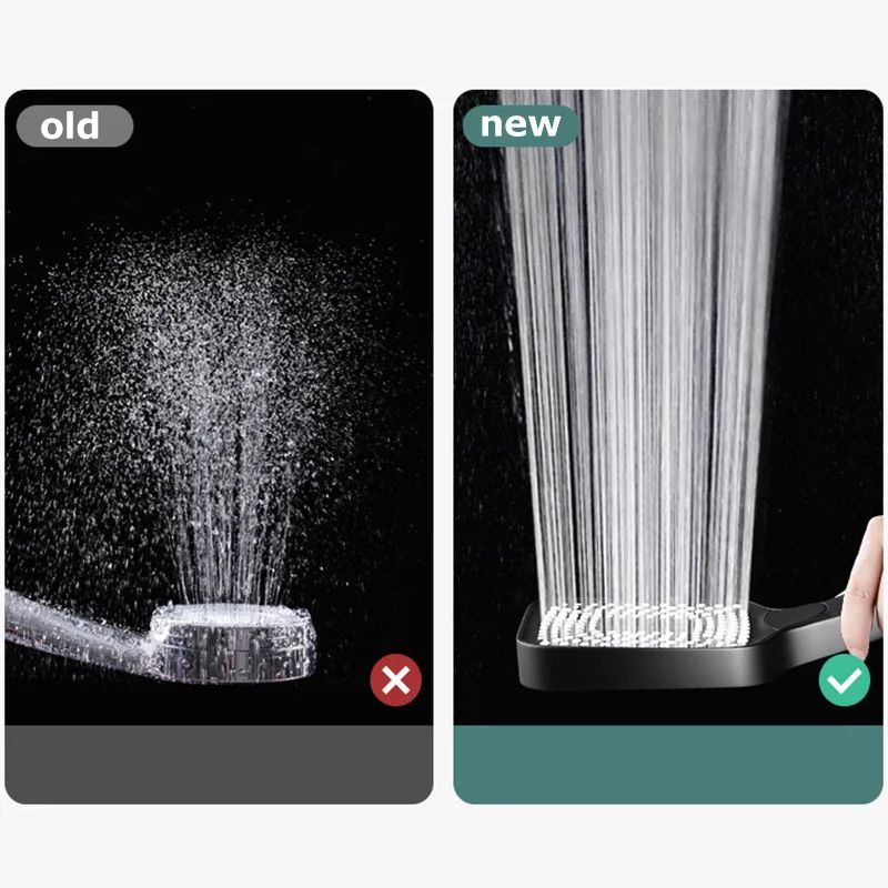High Pressure Adjustable Shower Head 3 Mode Rainfall Shower