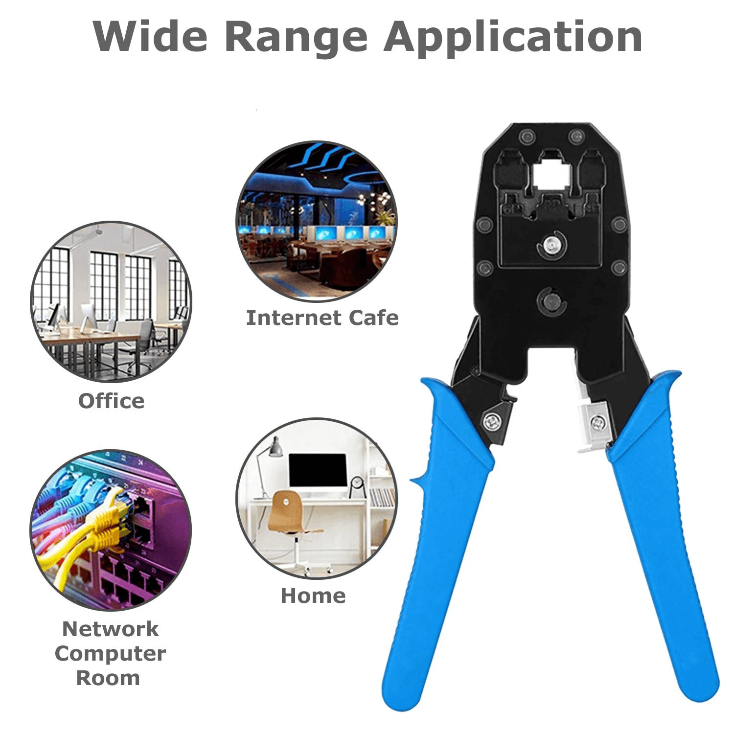 Crimp Tool Kit with Network Cable Tester and Cable Strippers