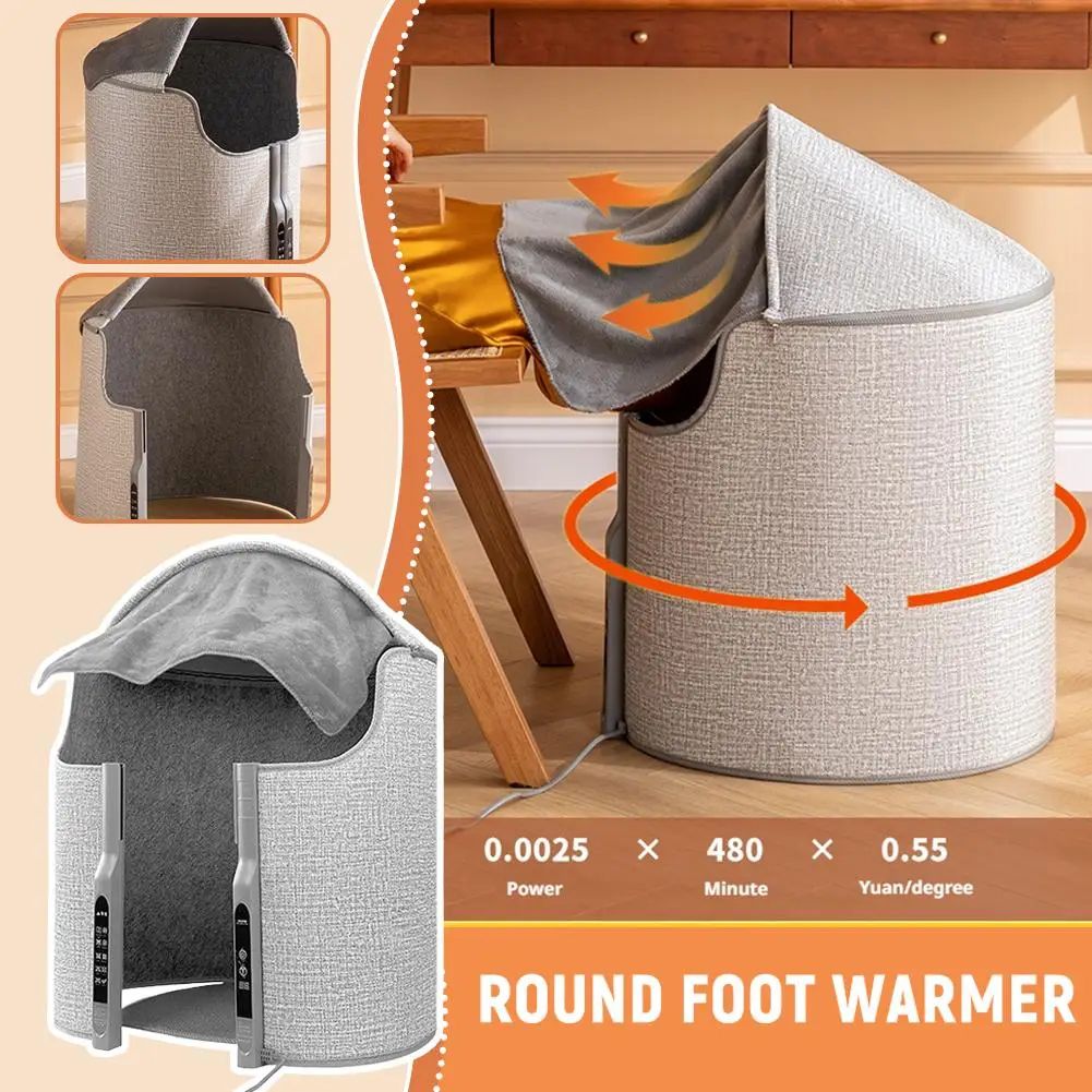 Electric Foot Warmer Under Desk with Adjustable Heat Settings