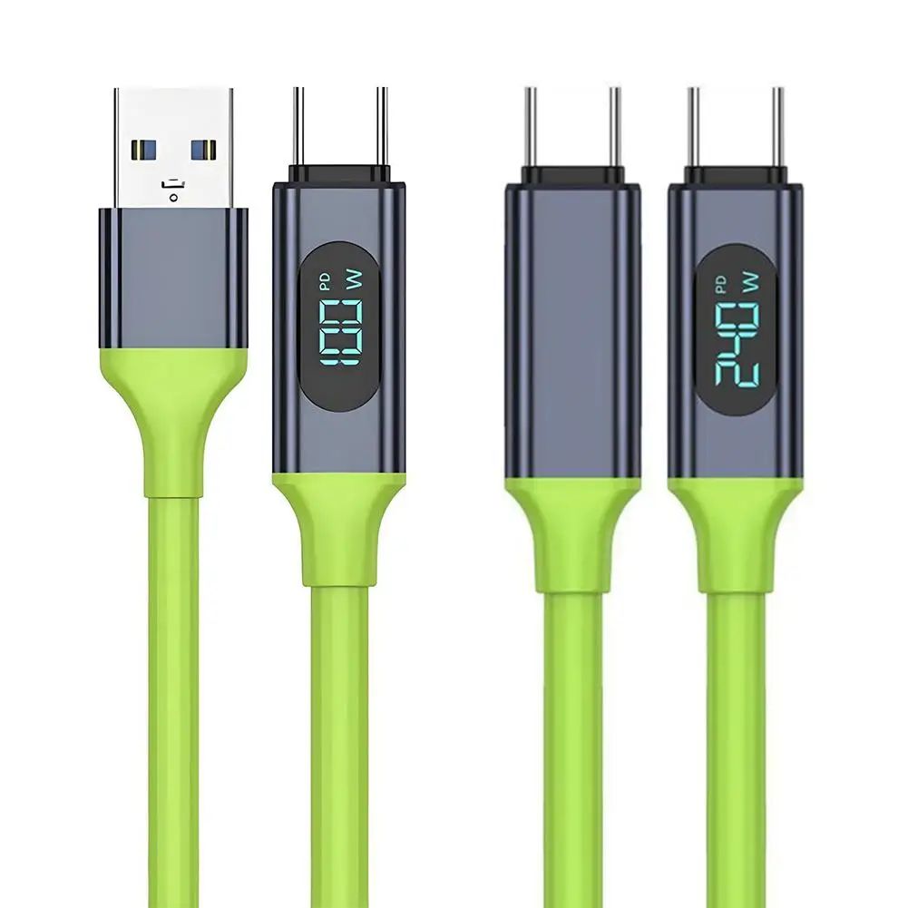 240W USB-C to USB-C Fast Charging Cable with Real-Time Power Display