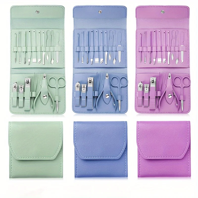 Manicure Set with Nail Clippers and Cuticle Nipper Travel Case