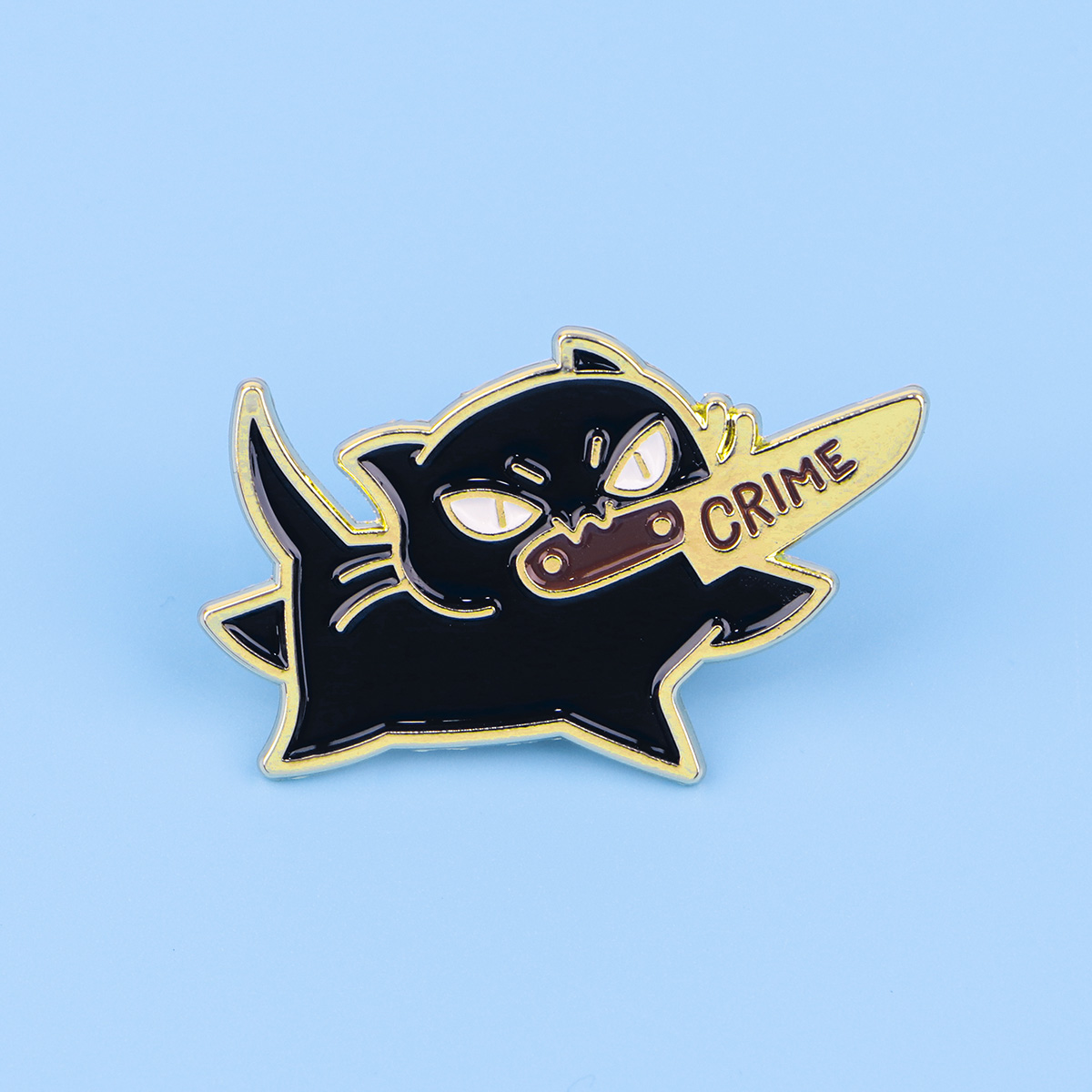 Funny Black Cat Enamel Pin Quirky Lapel Pins for Men Women, Cute Animal Jewelry, Cosplay Gift