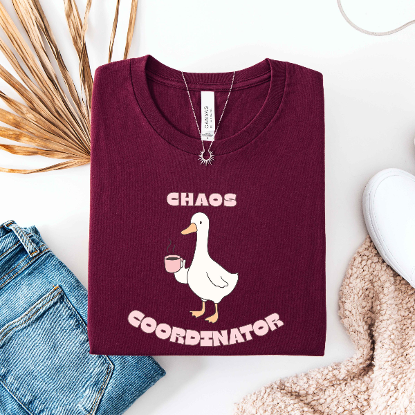 Chaos Coordinator Goose Shirt, Funny Goose Graphic Tee, Humorus Quote Shirt, Humor Graphic Shirt