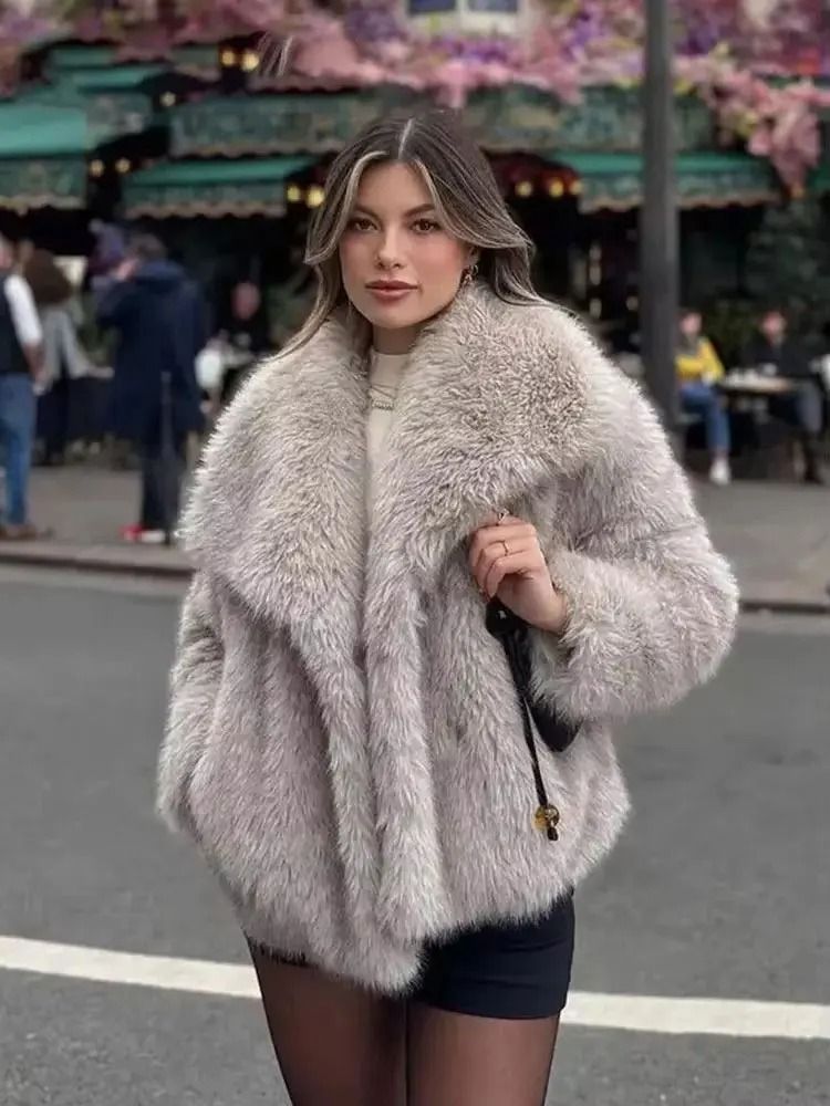 HH Elegant Faux Fur Outerwear System | Premium High-Street Fluffy Lapel Jacket & Thermal Fashion Infrastructure